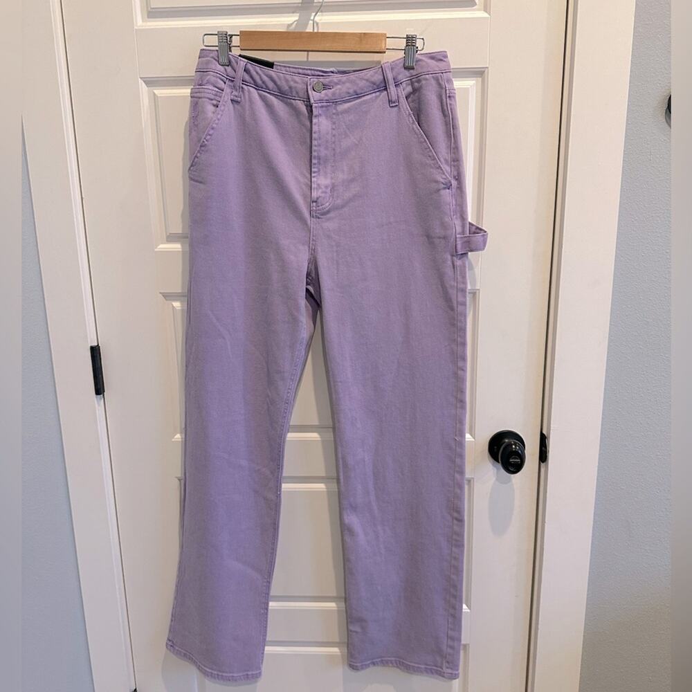 NWT AFRM 28 Fez Purple Straight Leg Carpenter Jeans Denim Y2K Utility Pants